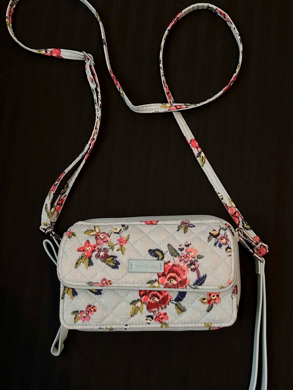 Vera Bradley Light Blue Floral Quilted All-in-One Crossbody